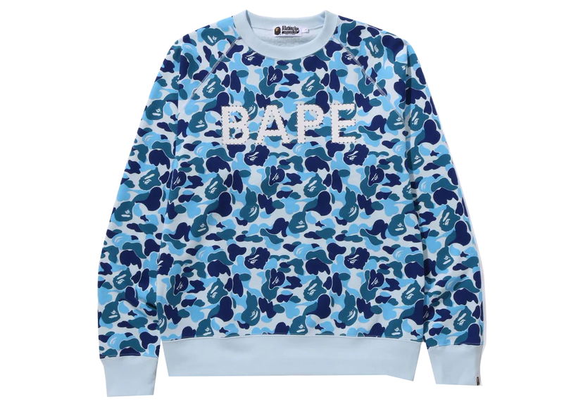 Sweatshirt BAPE BAPE ABC Camo Crystal Stone Crewneck Blue Blå | 1J80-113-008