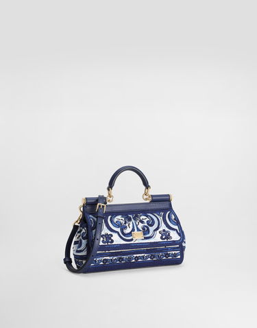 Håndtaske Dolce & Gabbana Dolce & Gabbana Sicily Small Embroidered Handbag Blå | BB7116BW050HA3OB, 2