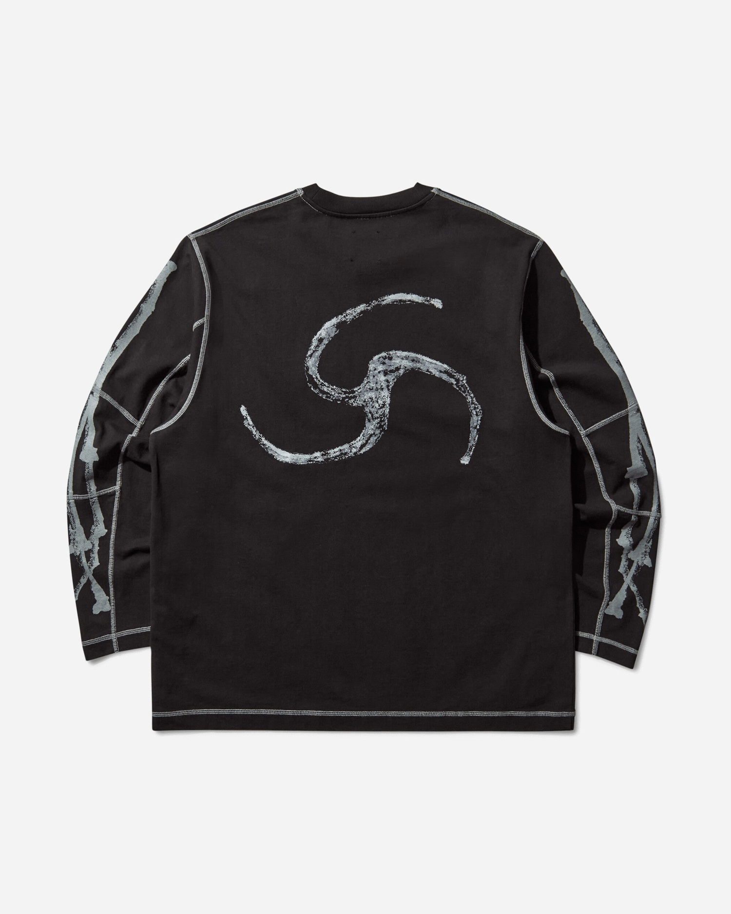 T-shirt ROA Sticks Stitch Organic Longsleeve T-Shirt Sort | RBMW0509JY51 BLK0001, 0