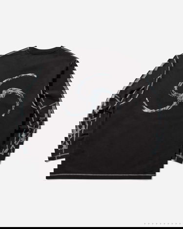 T-shirt ROA Sticks Stitch Organic Longsleeve T-Shirt Sort | RBMW0509JY51 BLK0001, 0