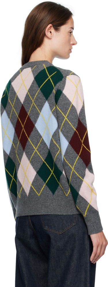 Sweater &Daughter &Daughter Ava Argyle Crewneck Sweater Grå | WL24205, 2