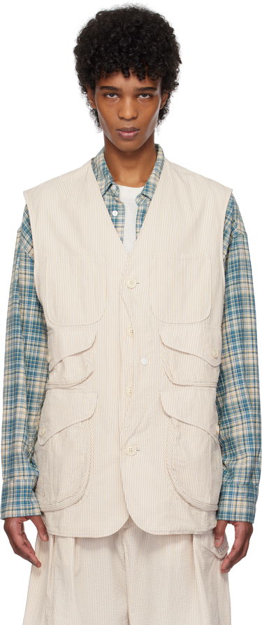 Vest Engineered Garments Engineered Garments Hunting Vest Beige | 25S1D079, 0
