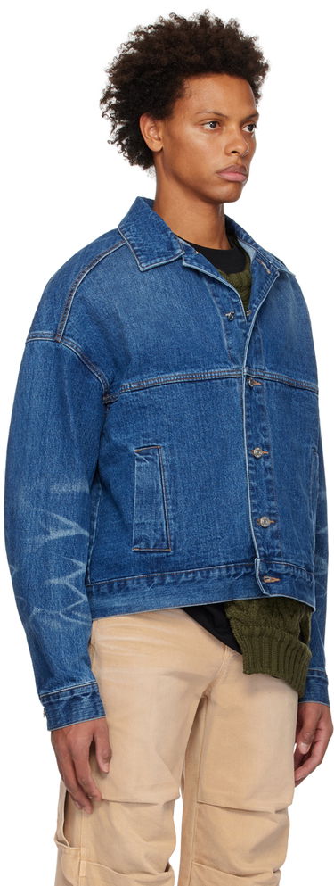 Jakke We11done We11done Printed Denim Jacket Blå | WD-DJ3-22-376-U-BL, 1