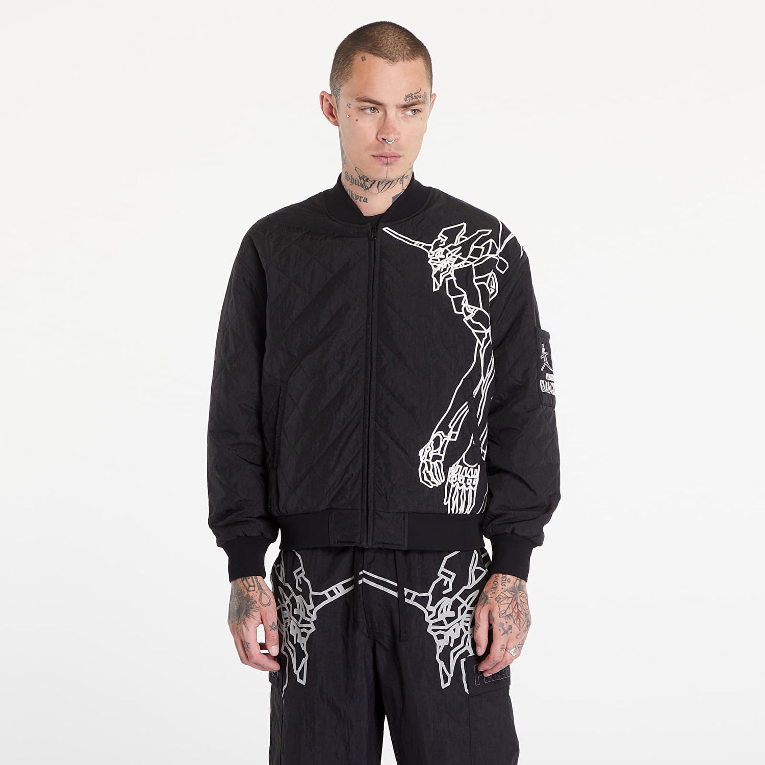 Bomberjakke Pleasures Humanoid Reversible Bomber Black Sort | P24E009 BLACK, 0
