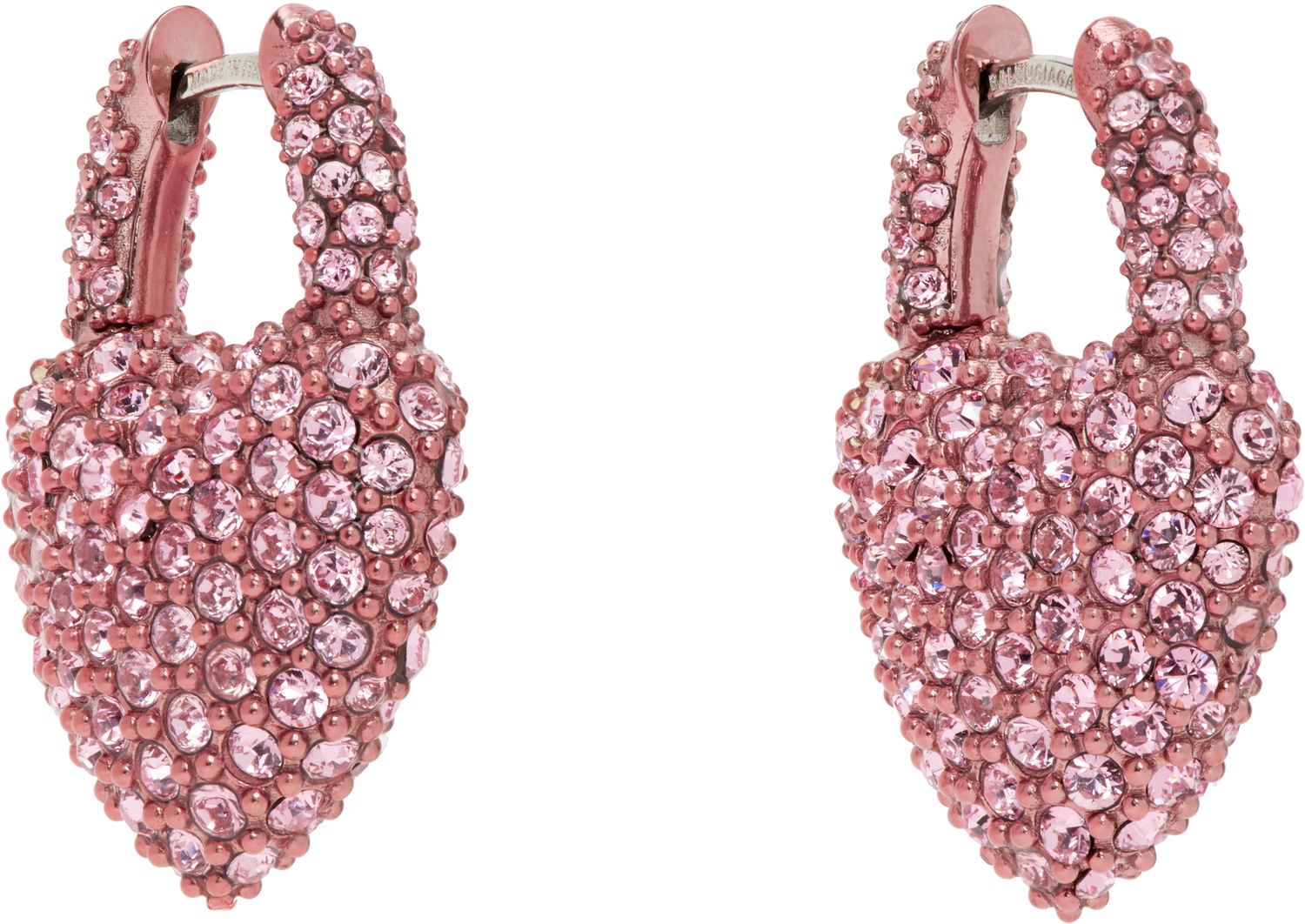 Øreringe Balenciaga Balenciaga Minnie Heart Crystal Earrings Lyserød | 811879 TZ63V, 1