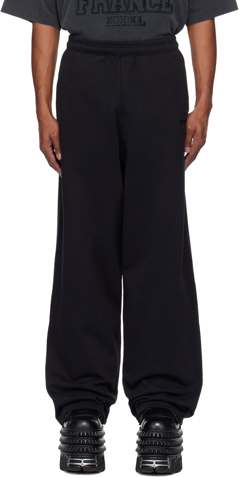 Joggingbukser VETEMENTS Embroidered Logo Sweatpants Sort | UA66SP630B