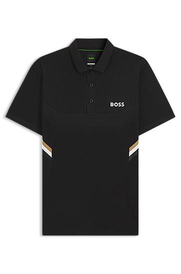 Polo skjorte BOSS Slim-Fit Moisture-Managing Polo Shirt Sort | 50543349, 0