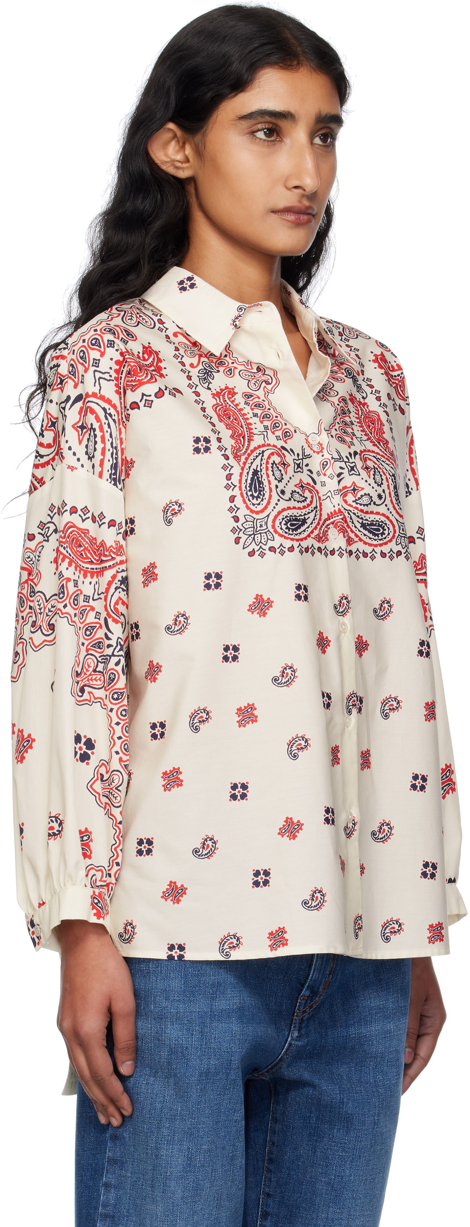 Skjorte Max Mara Weekend Max Mara Adda Paisley Print Shirt Hvid | 2525116021600, 1