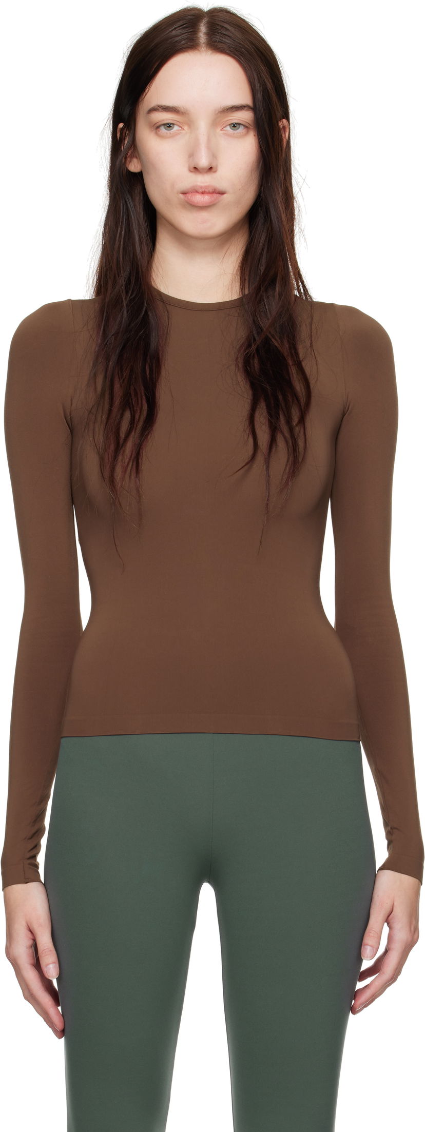 T-shirt SKIMS SKIMS Soft Smoothing Seamless Long Sleeve T-Shirt Brun | TP-LST-3725