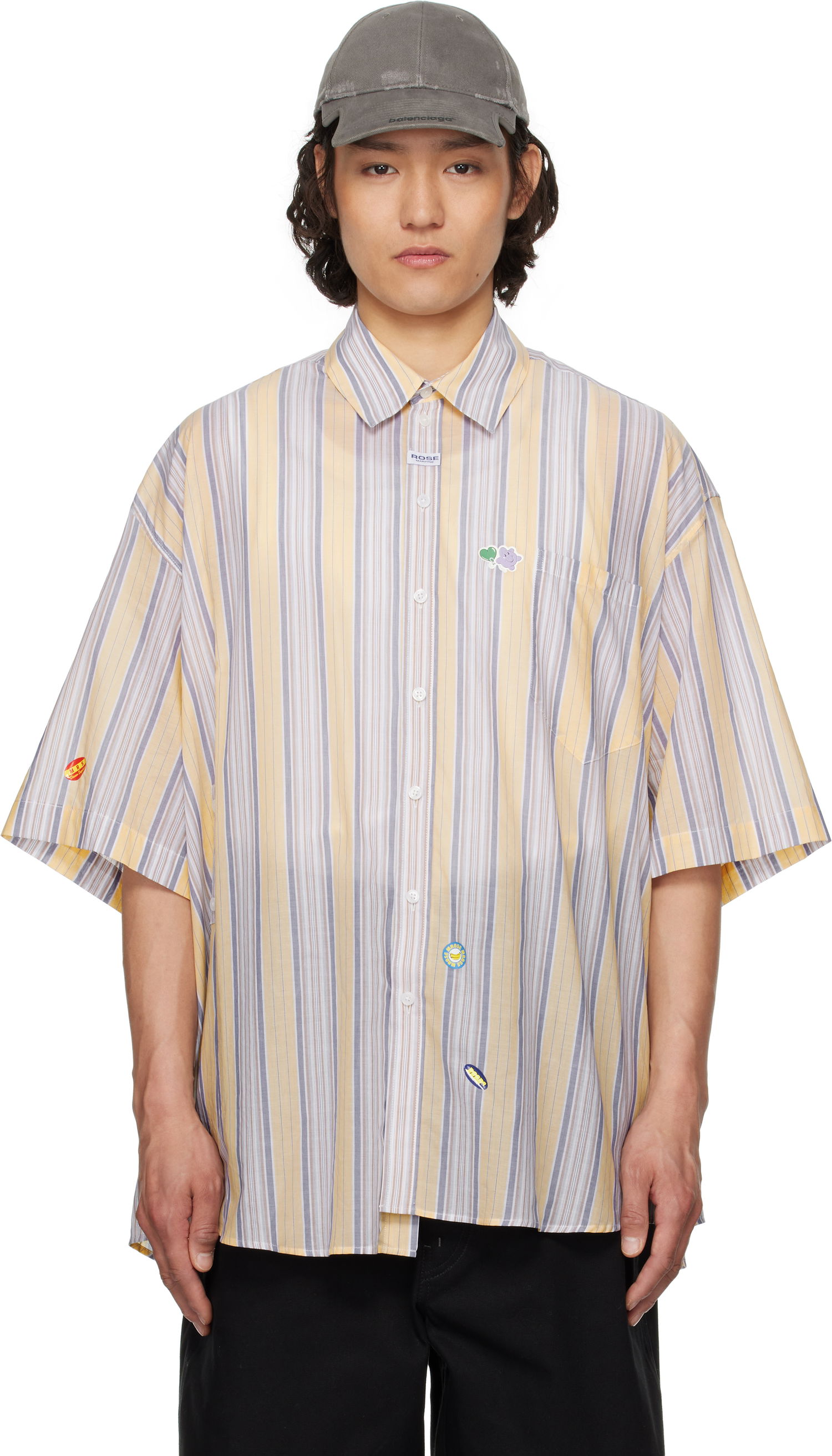 Skjorte Martine Rose Martine Rose Cotton Stripe Shirt Gul | 440WS21306, 0
