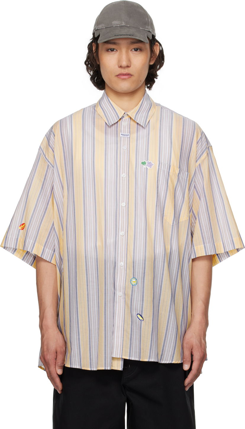 Skjorte Martine Rose Martine Rose Cotton Stripe Shirt Gul | 440WS21306