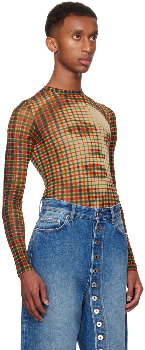 T-shirt Jean Paul Gaultier Gaultier Tartan Face Long Sleeve T-Shirt Flerfarvet | 24/31-F-TO224-T563-95105030, 1