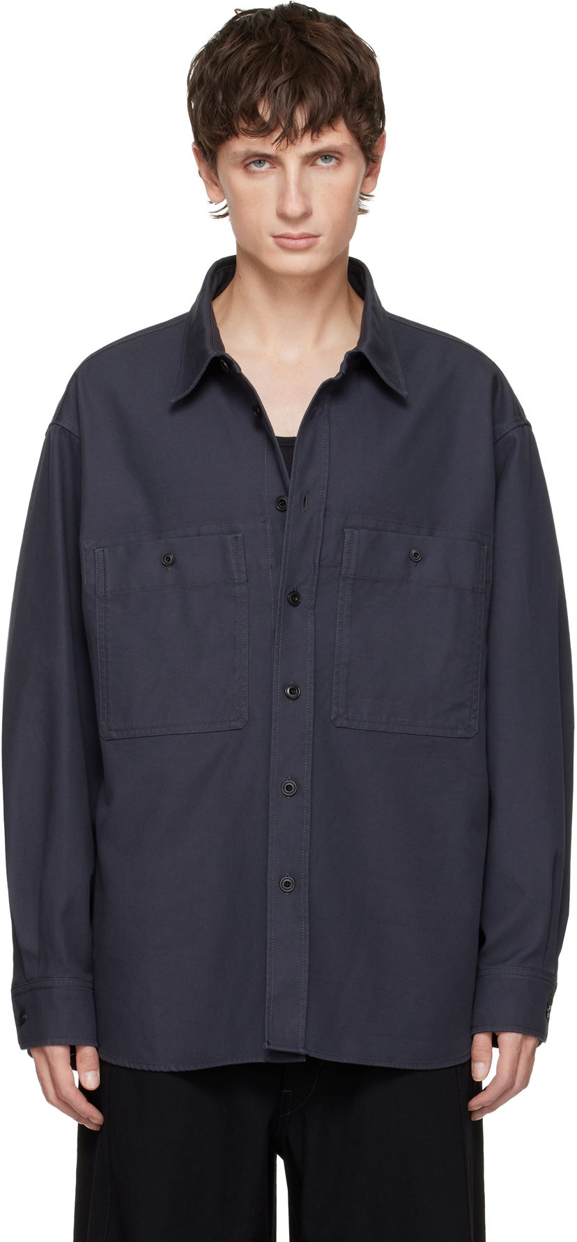 Skjorte LEMAIRE Utility Shirt Mørkeblå | OV1025 LF1452