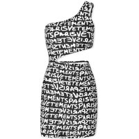 Kjole VETEMENTS One Shoulder Mini Dress Beige | WE64DR600BW, 1