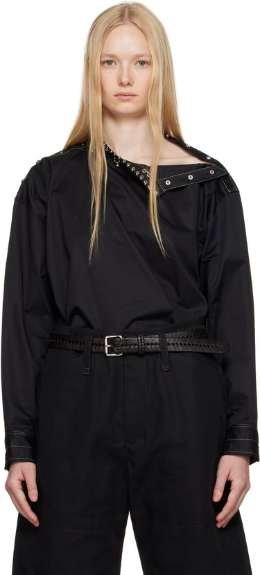 Skjorte LEMAIRE Lemaire Embellished One-Shoulder Top Sort | TO1327 LF1207, 0