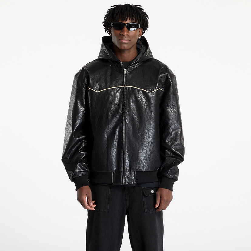 Bomberjakke Pleasures PLEASURES Revenge Hooded Work Jacket Sort | P24W003 BLACK