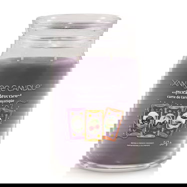 Stearinlys Yankee Candle Signature Large Two-Wick Halloween Mystical Tarot Card Jar Candle with Licorice Cherry Tonka Scent Lilla | 43492, 0