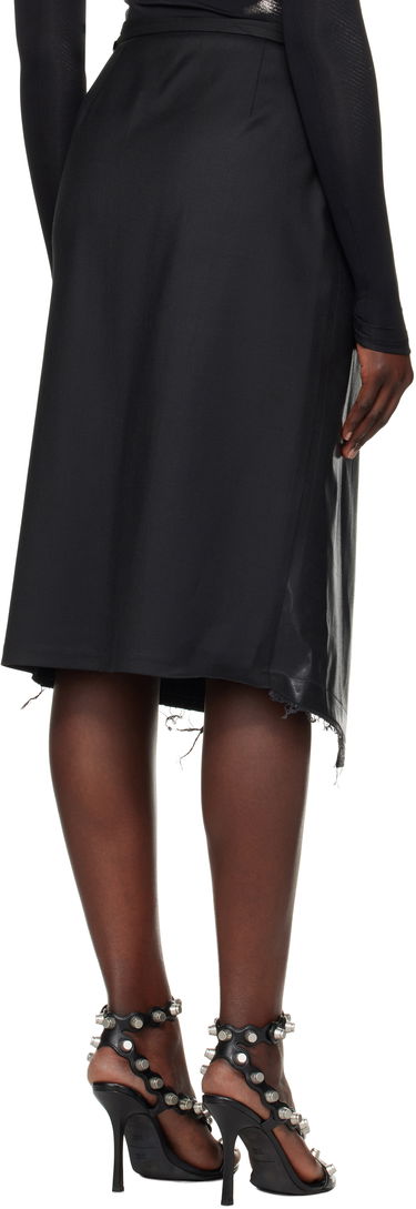 Nederdel Diesel Asymmetrical Faux Leather Midi Skirt Sort | A16413 0NKBV, 2