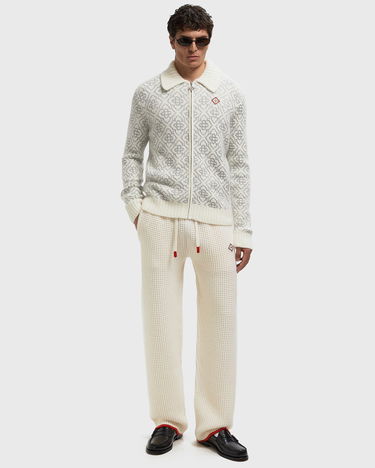 Sweater Casablanca Monogram Knitted Zip-Up Cardigan Grå | M-AW25-KW-1042-01, 2