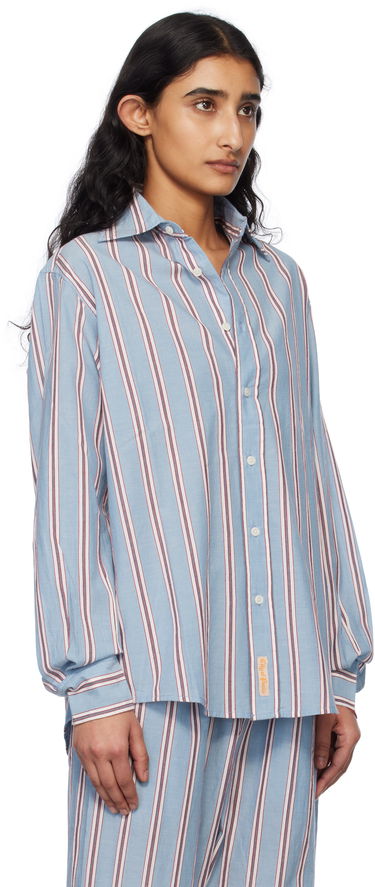 Skjorte Bode Bode Regatta Stripe Shirt Blå | MRS25SH026, 4