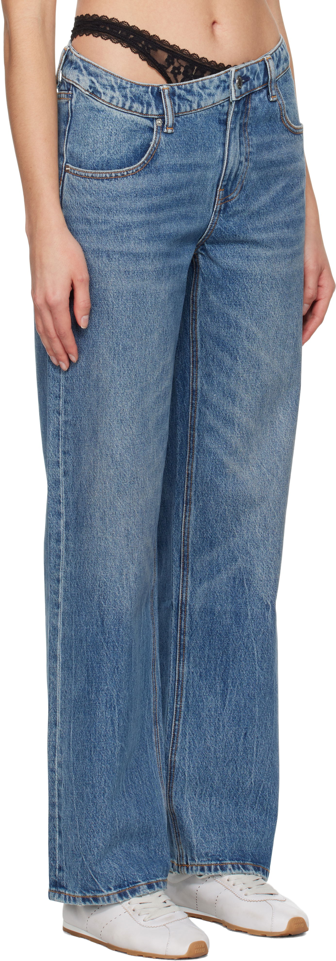 Jeans Alexander Wang Pre-Styled Denim Jeans Blå | 4DC1254612, 1