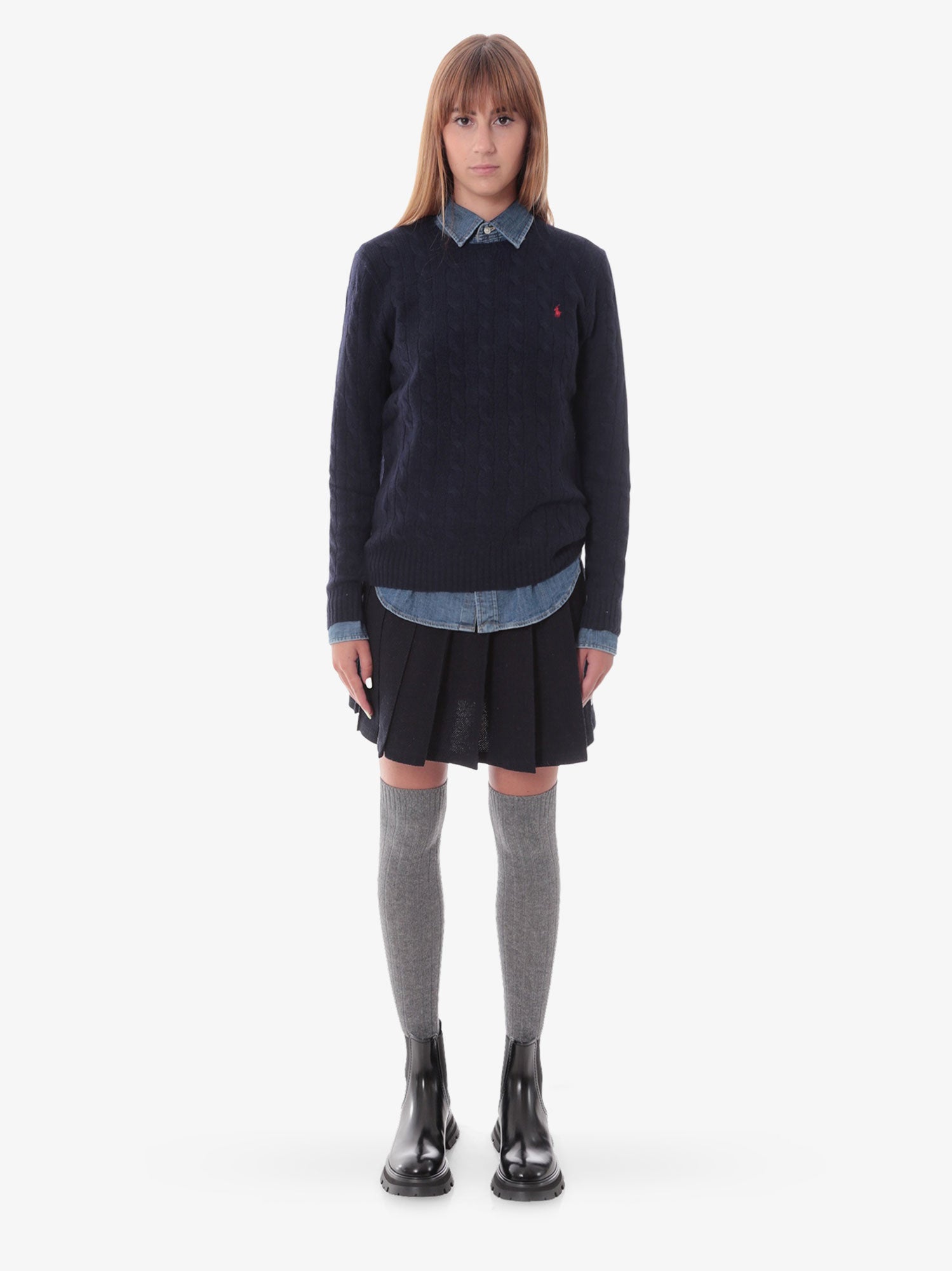 Sweater Polo by Ralph Lauren Cable Knit Sweater Blå | 211910421003, 1