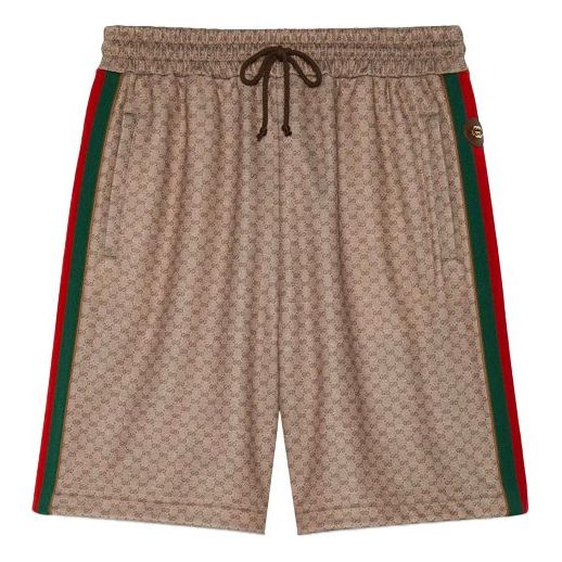 Joggingbukser Gucci Knit Webbing Shorts Beige | 654762-XJDFB-2100, 0