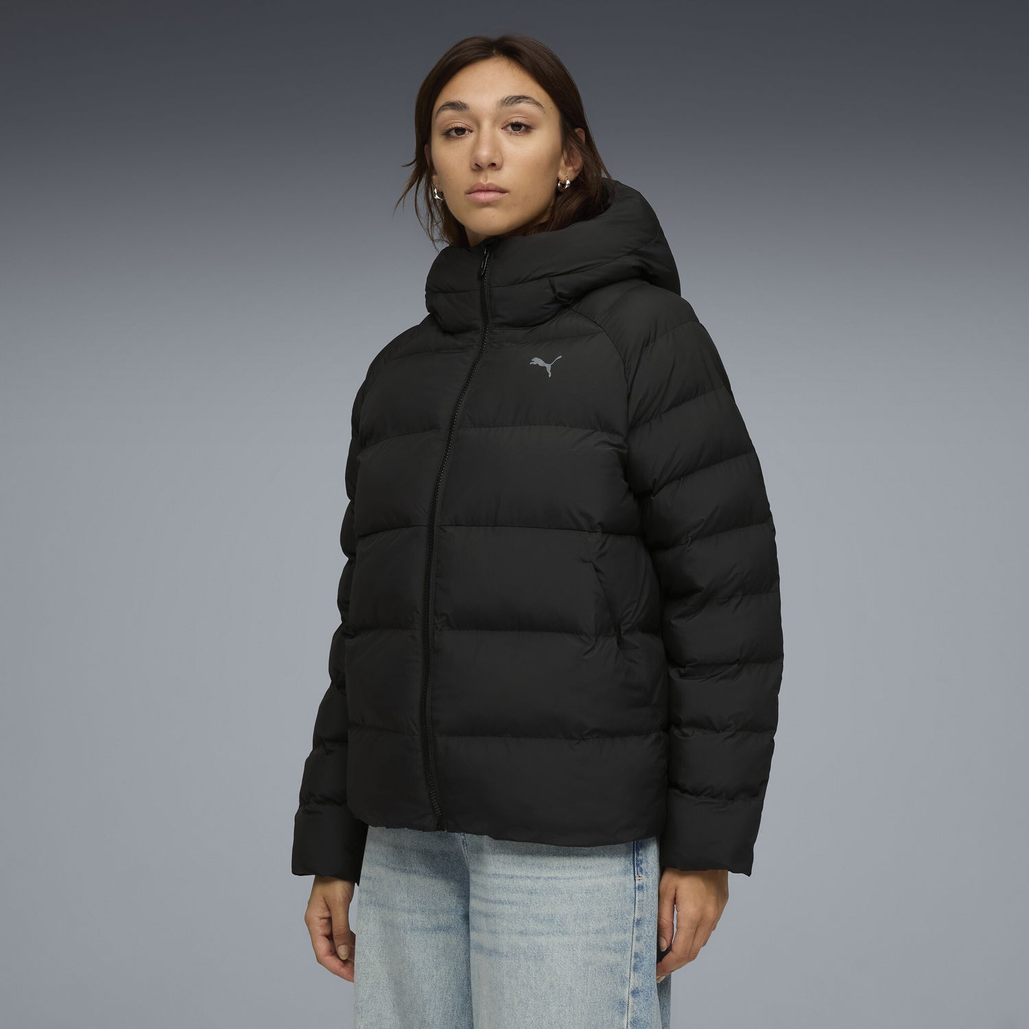 Puffer jakke Puma Hooded Down Jacket Sort | 688385_01, 0