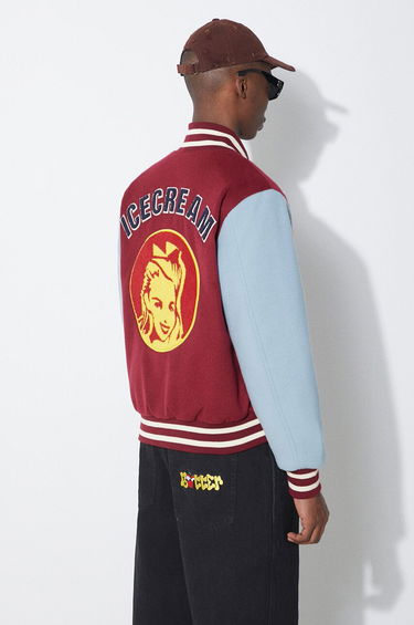 Bomberjakke BBC IceCream ICECREAM Diner Team Varsity Bomber Jacket Bourgogne | IC24106, 2