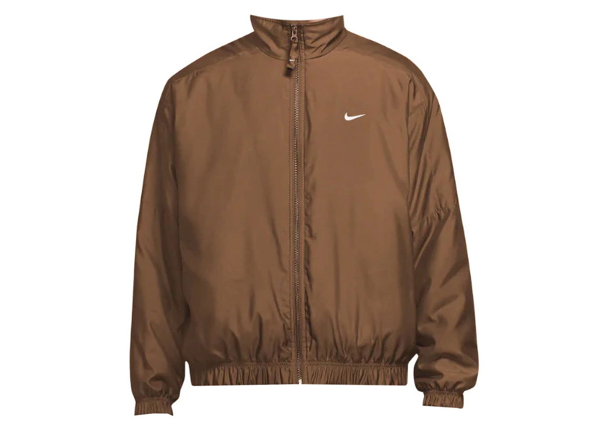 Bomberjakke Nike lab Solo Swoosh Satin Bomber Jacket Ale Brown/White Brun | DN1266-270, 0