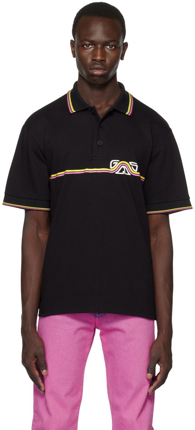 Polo skjorte GCDS GCDS Waved Polo Sort | SS23M150631
