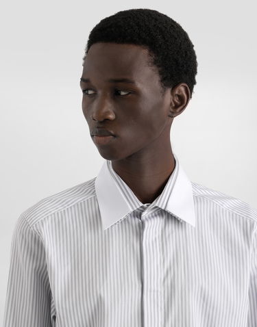 Skjorte Dolce & Gabbana Dolce & Gabbana Martini Striped Poplin Shirt Hvid | G5NQ0ZFR503S8051, 3