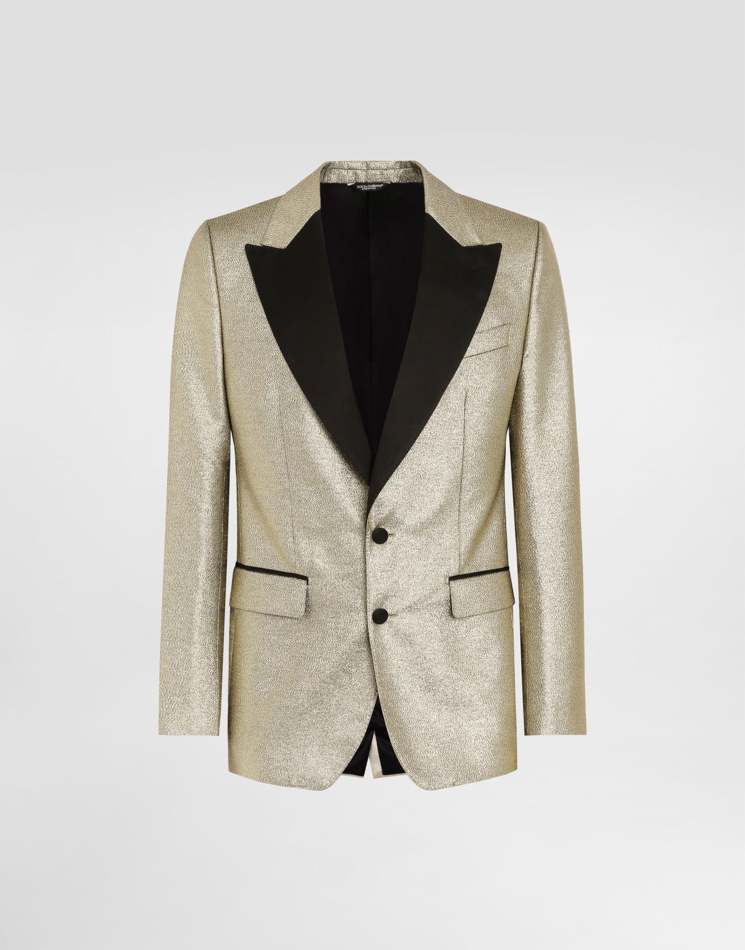 Skjorte Dolce & Gabbana Single-breasted Lamé Jacquard Tuxedo Jacket Beige | G2QU6TFJODVS0997, 0