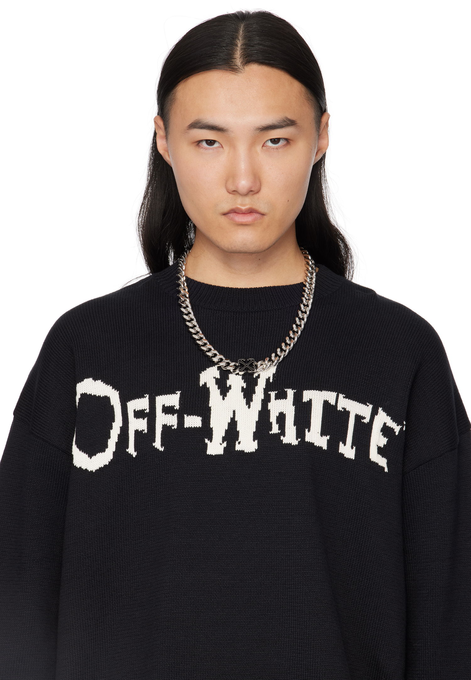 Halskæde Off-White Chain Necklace With Enamel Arrow Metalisk | OMOB156C99MET0017210, 1