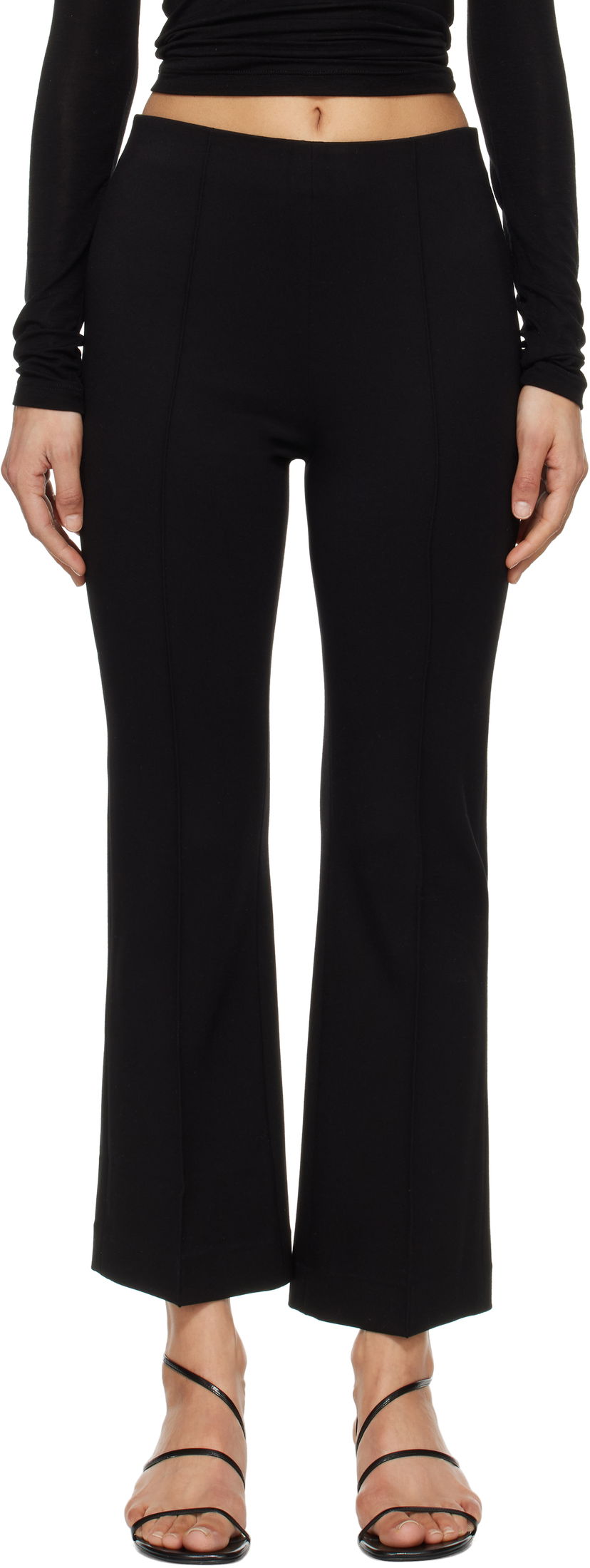 Bukser rag & bone Rag & Bone Irina Ponte Slim Fit Kick Flare Trousers Sort | WAC25S7003D803