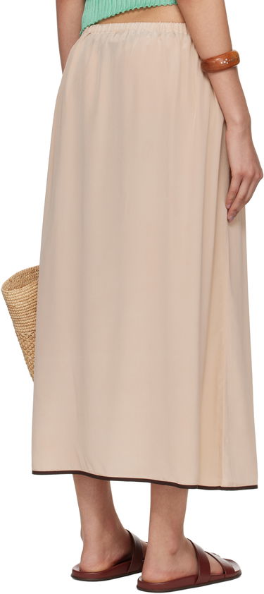 Nederdel Baserange Baserange Silk Maxi Slip Skirt Beige | KIN SKIRT, 2