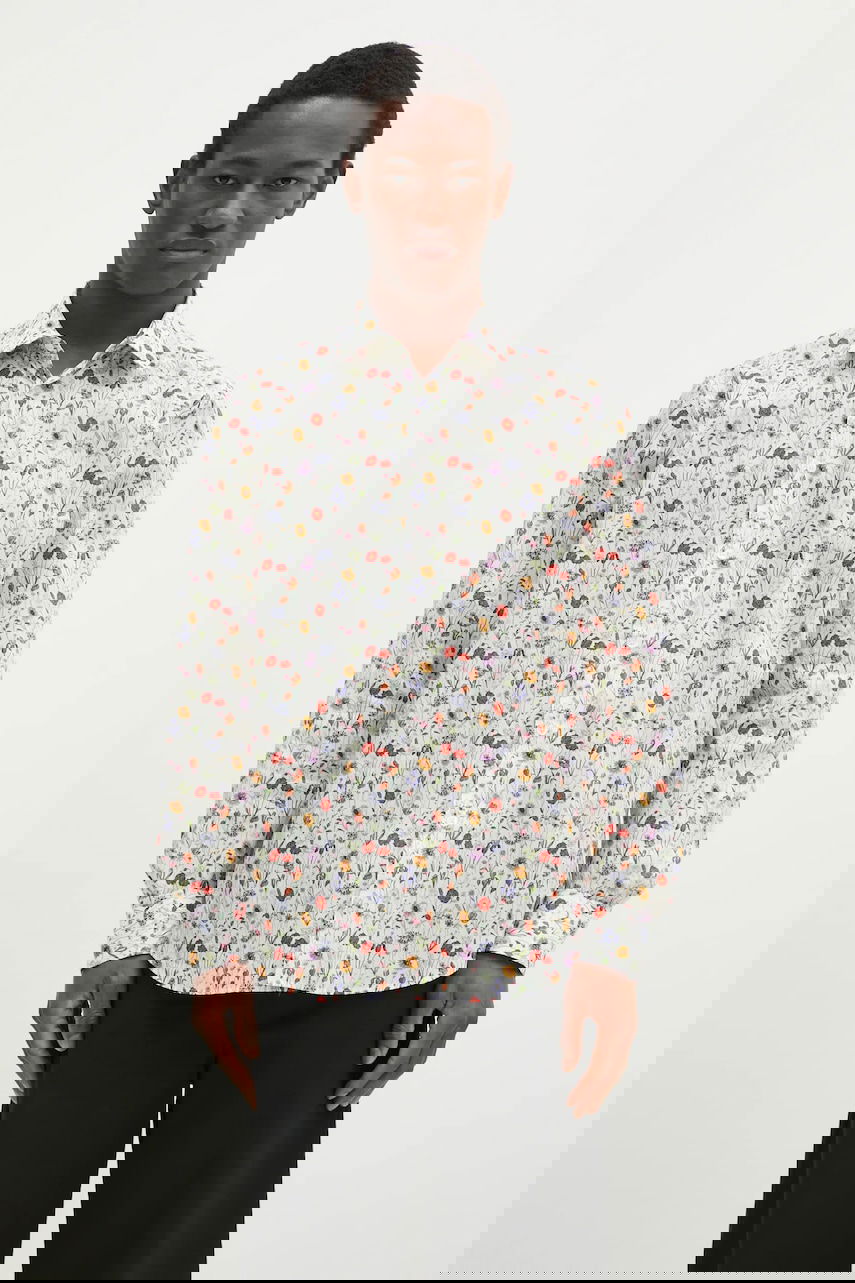 Skjorte Paul Smith Paul Smith Regular Fit Floral Print Shirt Hvid | M1R.800P.P02562, 0