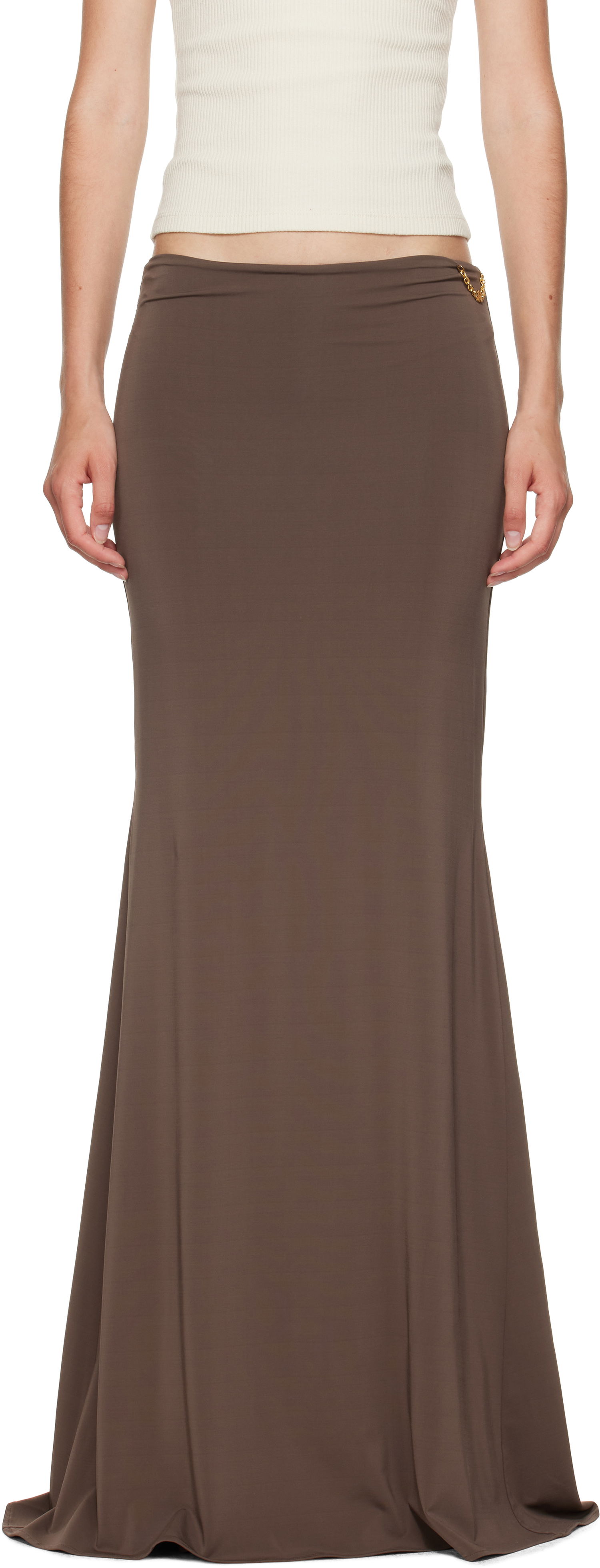 Nederdel AMIRI AMIRI Logo Chain Maxi Skirt Brun | AWSKCA1022, 0