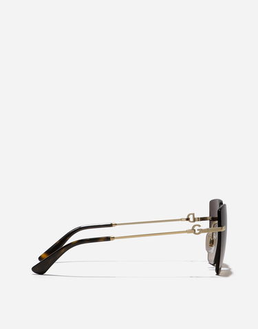 Solbriller Dolce & Gabbana Dolce & Gabbana Dg Flip New Arrivals Rimless Gradient Geometric Gold-Tone Sunglasses Brun | VG2321VM2139V000, 2