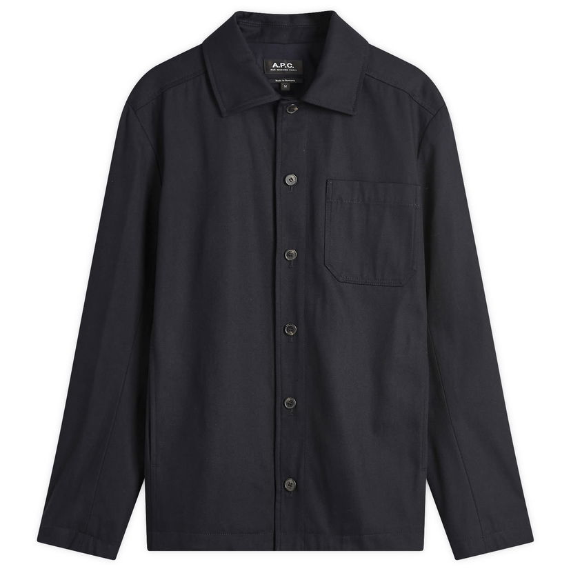 Jakke A.P.C. Jeffray Wool Gabardine Shirt Jacket Mørkeblå | COFCO-H02991-IAJ