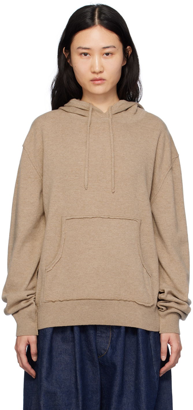 Sweatshirt Maison Margiela Exposed Seam Hoodie Beige | S51GU0132 S18395