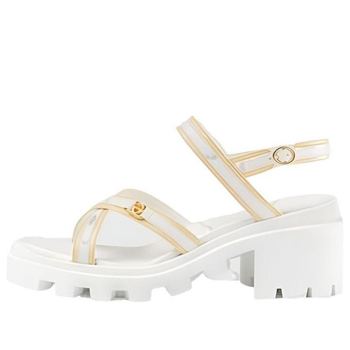 Sneakers og sko Gucci Gucci Lug Sole Sandal with Web Hvid | 645776-D3VF0-9364, 0