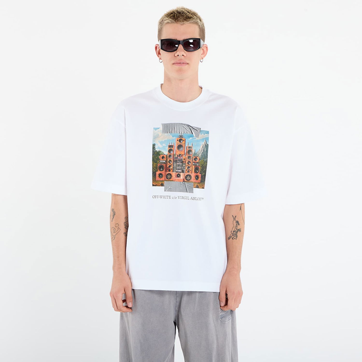 T-shirt Off-White Off-White Train Off Skate S/S T-Shirt Hvid | OMAA120F25JER0040110, 0