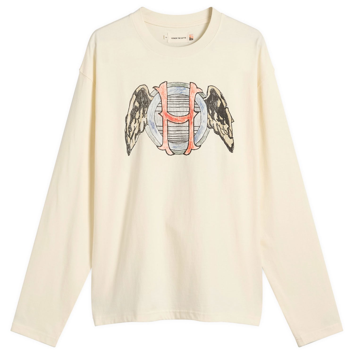 T-shirt Honor The Gift Honor Wings Long Sleeve T-Shirt Beige | HTG250248-BON, 0