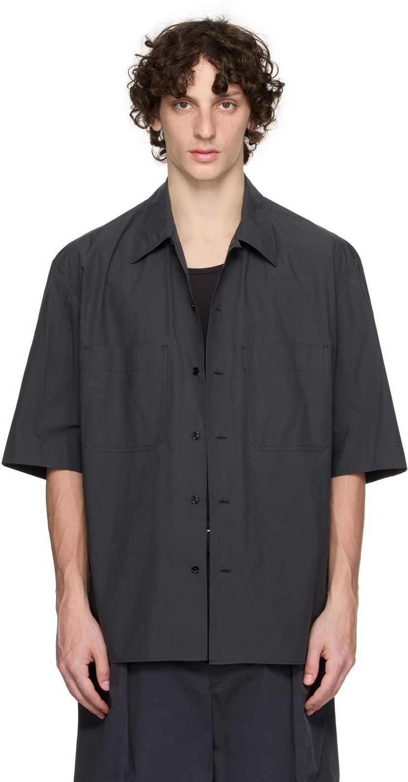Skjorte LEMAIRE Lemaire Convertible Shirt Sort | SH1175 LF1364