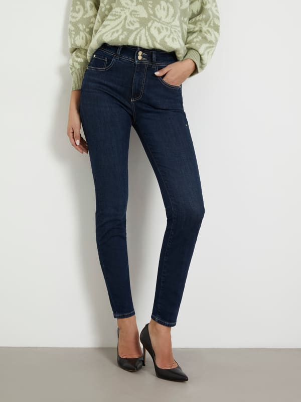 Jeans GUESS Mid Rise Skinny Denim Pant Mørkeblå | W4RA34D59F1, 0