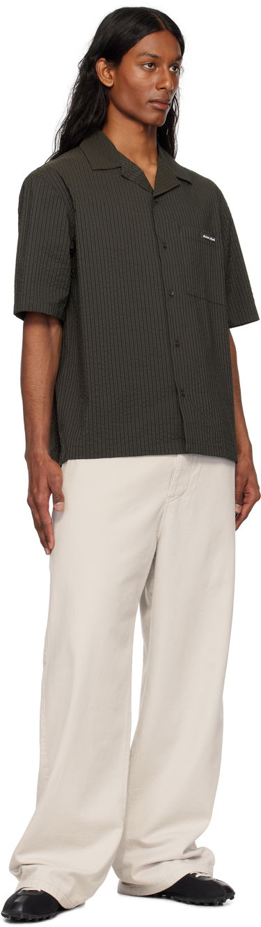 Skjorte MAISON KITSUNÉ Maison Kitsuné Resort Pinstripe Shirt Grøn | OM00421WC5032, 3
