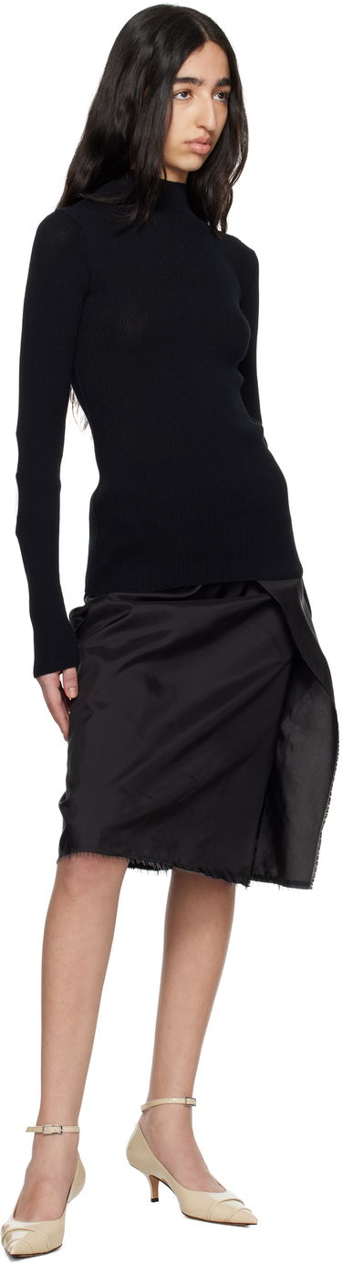 Sweater Maison Margiela MM6 Maison Margiela Elbow Patch Ribbed Turtleneck Top Sort | S62HA0094 M13126, 3