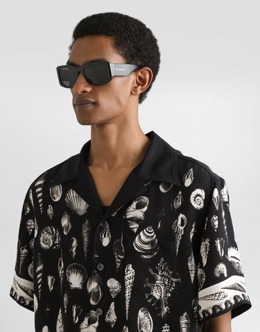 Skjorte Dolce & Gabbana Dolce & Gabbana Shell-Print Crepe Marocaine Hawaii Shirt Sort | G5JH9THI1ZFHN5PI, 3