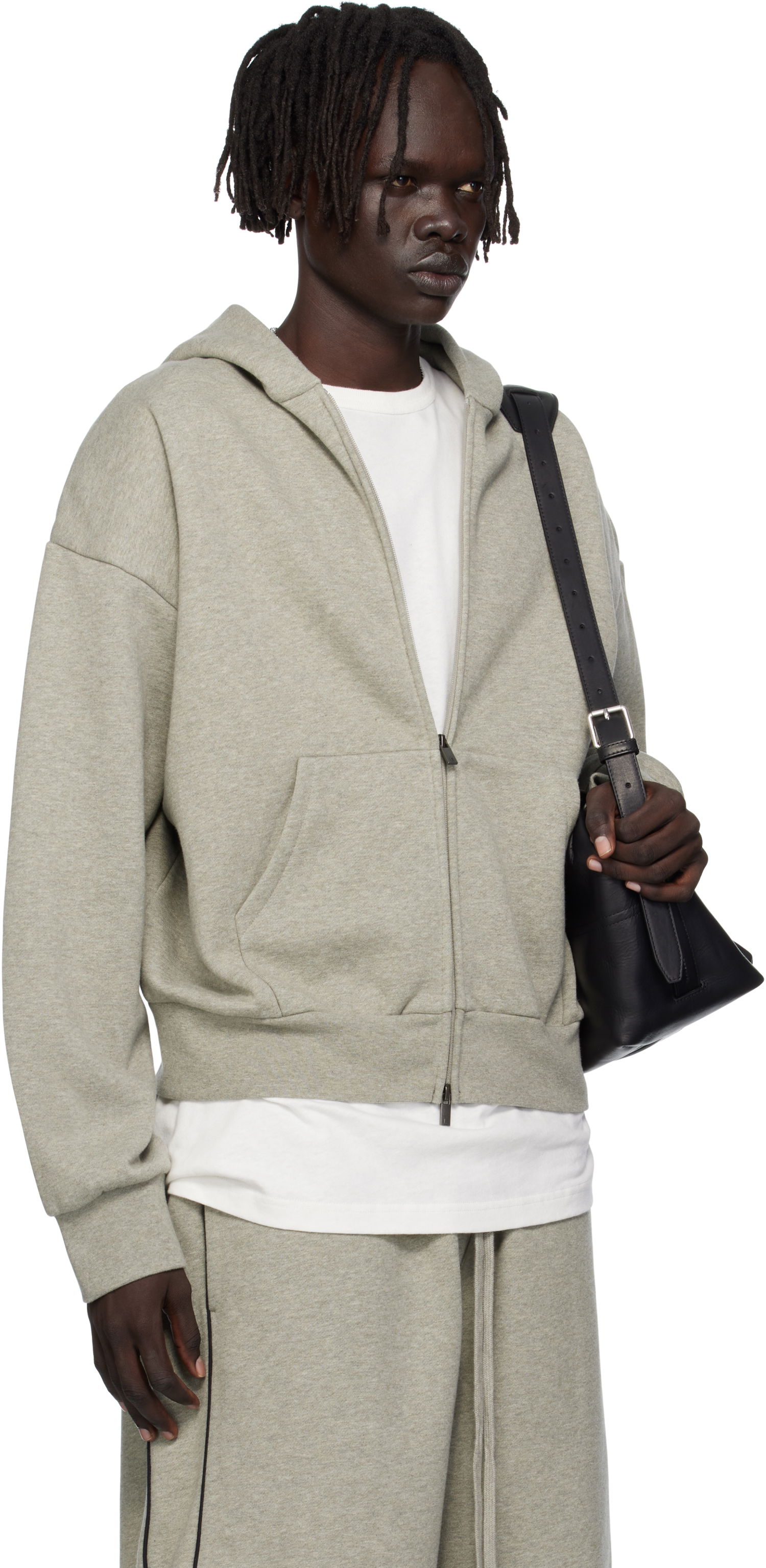 Sweatshirt Fear of God Fear of God ESSENTIALS Fleece Zip-Up Hoodie Grå | 192SP254785F, 1